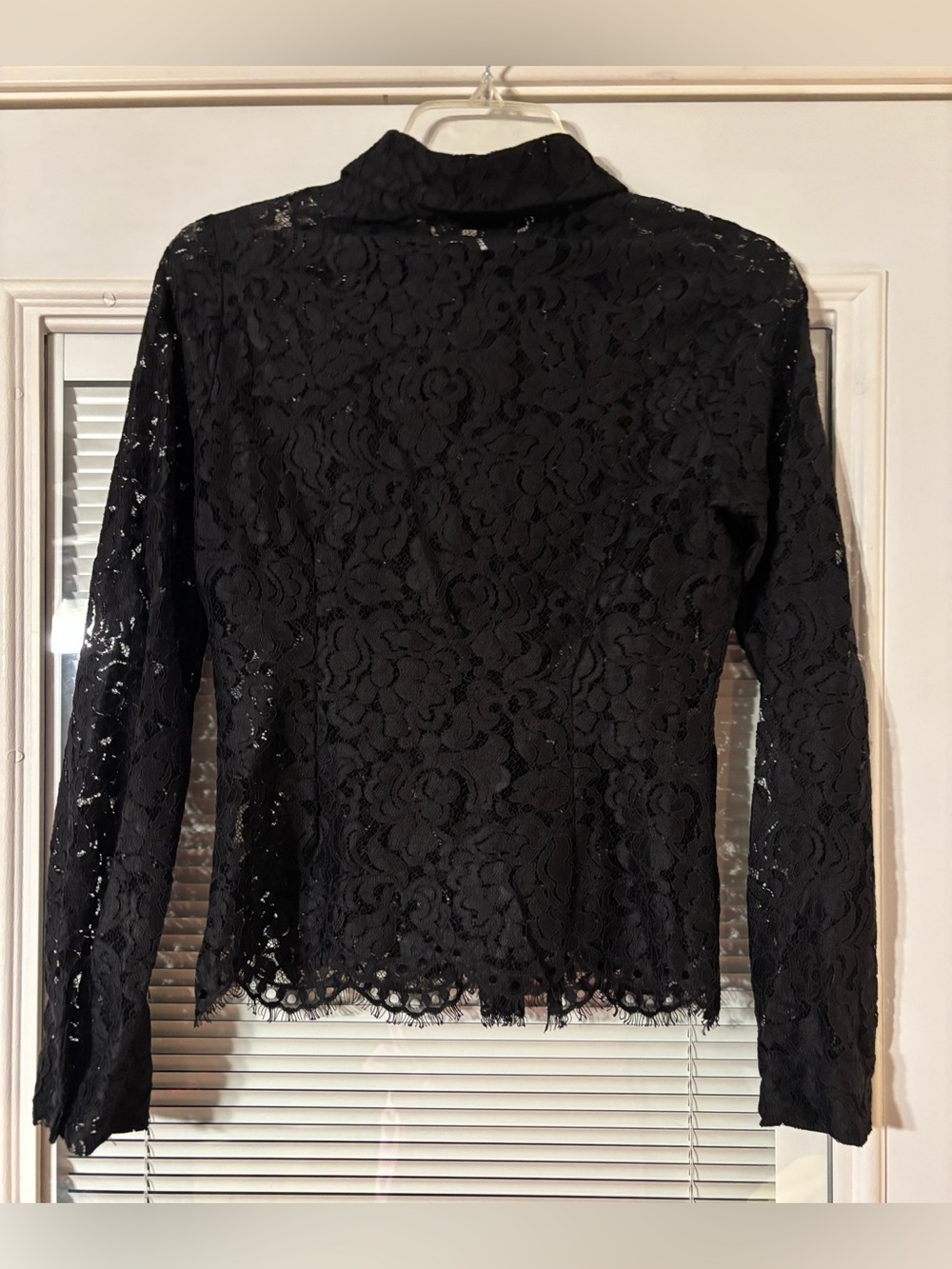 ZARA Black Lace Button-Down Collared Shirt - Picture 12 of 12